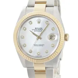 ROLEX DATEJUST 41 126333NG RANDOM NUMBER K18YG X SS GENUINE DIAMOND USED HOUB-0