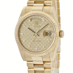 ROLEX DAY-DATE 36 118238G K18YG SOLID GENUINE DIAL DEATH AUTOMATIC USED HOUB-0
