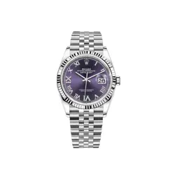 ROLEX DATEJUST 36MM 126234 AUBERGINE ROMAN DIAMOND-SET JUBILEE