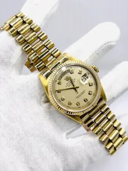 ROLEX DAY-DATE 36MM 1803 CHAMPAGNE DIAMOND DIAL PRESIDENTIAL BRACELET