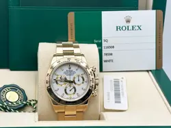 ROLEX DAYTONA COSMOGRAPH 116508 WHITE DIAL 18K YELLOW GOLD BOX PAPER