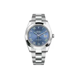 ROLEX DATEJUST 41MM 126300 AZZURO BLUE ROMAN OYSTER