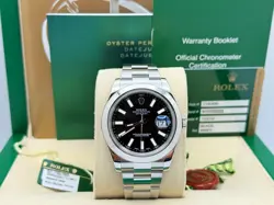 ROLEX DATEJUST II 116300 41MM BLACK DIAL STAINLESS STEEL BOX PAPER 2013