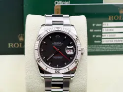 ROLEX DATEJUST TURN O GRAPH 116264 36MM BLACK DIAL STAINLESS STEEL BOX PAPER