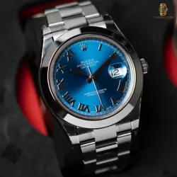 ROLEX DATEJUST 41MM 116300 AZZURRO BLUE ROMAN DIAL, BRAND NEW SET