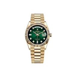 ROLEX DAY-DATE 36MM 128238 GREEN OMBRE DIAMOND-SET PRESIDENT