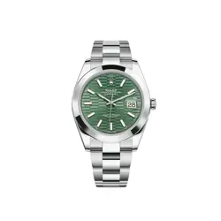 ROLEX DATEJUST 41MM 126300 FLUTED MOTIF MINT GREEN OYSTER