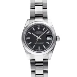 ROLEX DATEJUST 178240 BLACK WATCH 672796