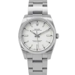 ROLEX OYSTER PERPETUAL 34MM STAINLESS STEEL SILVER DIAL 114200