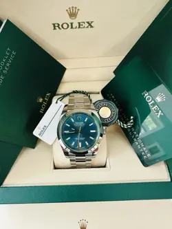 UNWORN 2023 ROLEX MILGAUSS 40MM BLUE DIAL GREEN CRYSTAL REF 116400GV BOX PAPERS