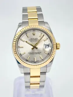 ROLEX DATEJUST LADIES 31MM 178273 SILVER DIAL FLUTED 18CT YELLOW GOLD OYSTER