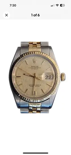 ROLEX MEN'S DATEJUST CHAMPAGNE LINEN DIAL
