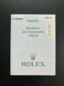 ROLEX D NUMBER 2005 179174 LADIES DATEJUST GUARANTEE WARRANTY  GOLD GARANTIE 888