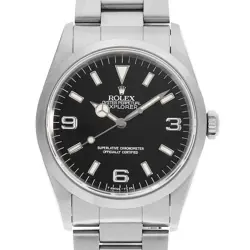 ROLEX EXPLORER I 14270 BLACK FROZEN DIAL ALL TRITIUM SINGLE BUCKLE T NUMBER ...