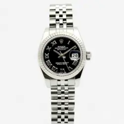 ROLEX DATEJUST 26 BLACK DIAL ROMAN WOMEN'S STEEL WATCH 179174 137651303