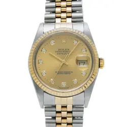 ROLEX DATEJUST 10P DIAMOND 16233G Y NUMBER MADE AROUND 2002 DIAMOND SELF-WINDING