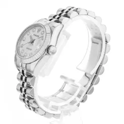 ROLEX DATEJUST 10P DIAMOND 179174 G SILVER CARVING COMPUTER Z 519852
