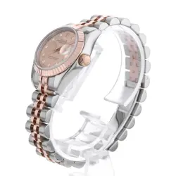 ROLEX DATEJUST 10P DIAMOND 179171NG PINK SHELL GOLD DUST D 640145