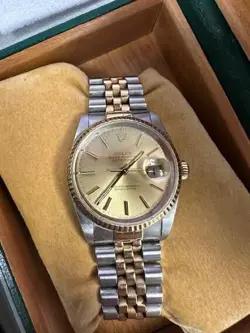 MENS ROLEX OYSTER PERPETUAL DATEJUST STEEL & GOLD 36MM WATCH