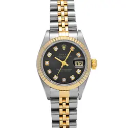 ROLEX DATEJUST 79173G BLACK/DIAMOND WATCH 670712