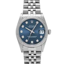 ROLEX DATEJUST 78274G BLUE/DIAMOND WATCH 672354