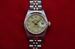 ROLEX 69173 CHAMPAGNE DIAMOND DIAL DATEJUST 26MM 1995