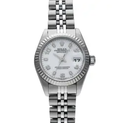 USED ROLEX DATEJUST 69174 WHITE CASE SIZE 26×26MM LADIES WATCH #66422