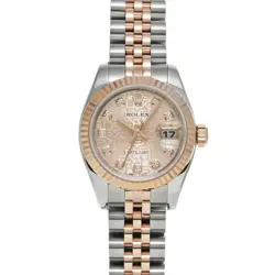 USED ROLEX DATEJUST 179171G PINK CASE SIZE 26×26MM LADIES WATCH #62152