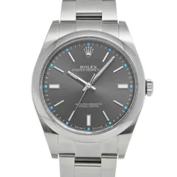 USED ROLEX OYSTER PERPETUAL 39 DARK RHODIUM 114300 GRAY MEN'S WATCH #6152