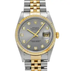 USED ROLEX DATEJUST 16233G GRAY CASE SIZE 35×35MM MEN'S WATCH #62522