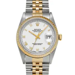 USED ROLEX DATEJUST 16233 WHITE CASE SIZE 36×36MM MEN'S WATCH #691462