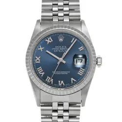 USED ROLEX DATEJUST 16220 BLUE CASE SIZE 35×35MM MEN'S WATCH #63102