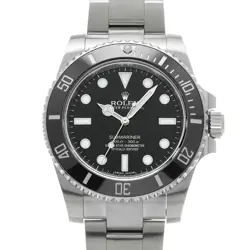 USED ROLEX SUBMARINER 114060 BLACK CASE SIZE 40×40MM MEN'S WATCH #63282