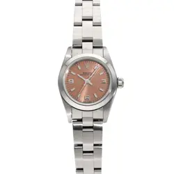 USED ROLEX OYSTER PERPETUAL 76080 PINK CASE SIZE 24×24MM LADIES WATCH #6292
