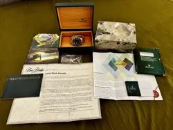 2004 ROLEX SUBMARINER - 16613 BLUESY; ORIGINAL BOX & PAPER + 2024 ROLEX SERVICE