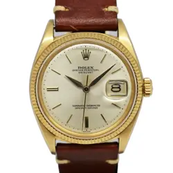 ROLEX 40,000 YEN 5/28 10 00  DATEJUST 1601 NO. 71 61 SILVER YG LEATHER AUTOMATIC