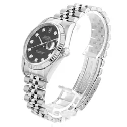 ROLEX 40,000 YEN  DATEJUST 10P DIAMOND 16234G BLACK F WATCH R45_0602
