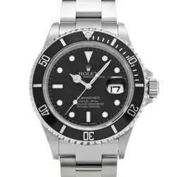 USED ROLEX SUBMARINER DATE 16610 BLACK CASE SIZE 40×40MM MEN'S WATCH #64862