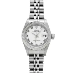 USED ROLEX DATEJUST 69174 WHITE CASE SIZE 26×26MM LADIES WATCH #62422