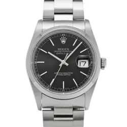 USED ROLEX DATEJUST 16200 BLACK CASE SIZE 36×36MM MEN'S WATCH #61522