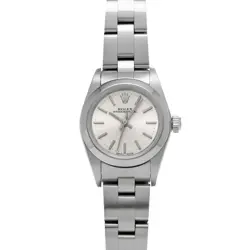 USED ROLEX OYSTER PERPETUAL 76080 SILVER CASE SIZE 24×24MM LADIES WATCH #6192