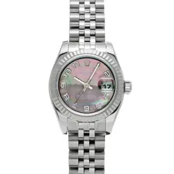 USED ROLEX DATEJUST 179174NA BLACK CASE SIZE 26×26MM LADIES WATCH #6202