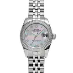 USED ROLEX DATEJUST 179174NA WHITE CASE SIZE 26×26MM LADIES WATCH #6102