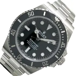 USED ROLEX SUBMARINER NO DATE 124060 BLACK CASE SIZE 41MM MEN'S WATCH #6172