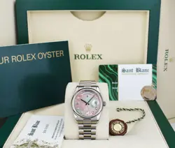ROLEX 18KT WHITE GOLD DAY DATE PRESIDENT MOP DIAMOND DIAL 118209 SANT BLANC