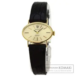 ROLEX 2674 ORCHID ANTIQUE 1974 WATCH K18 YELLOW GOLD LEATHER WOMEN USED