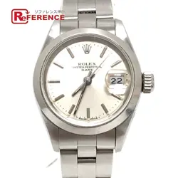 ROLEX 69160 OYSTER PERPETUAL DATE AT WATCH SILVER WOMEN USED