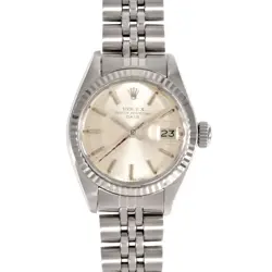 ROLEX 6917 DATEJUST 7 DIGIT 58 SERIES WATCH SILVER DIAL SS WG WOMEN