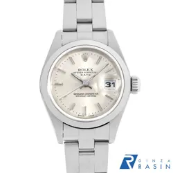 ROLEX OYSTER PERPETUAL DATE 79160 SILVER BAR NO. Y USED WOMEN WATCH
