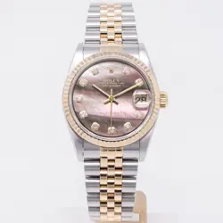 ROLEX DATEJUST 31 78273 GOLD & STEEL BLACK MOTHER OF PEARL DIAMOND, JUBILEE -...